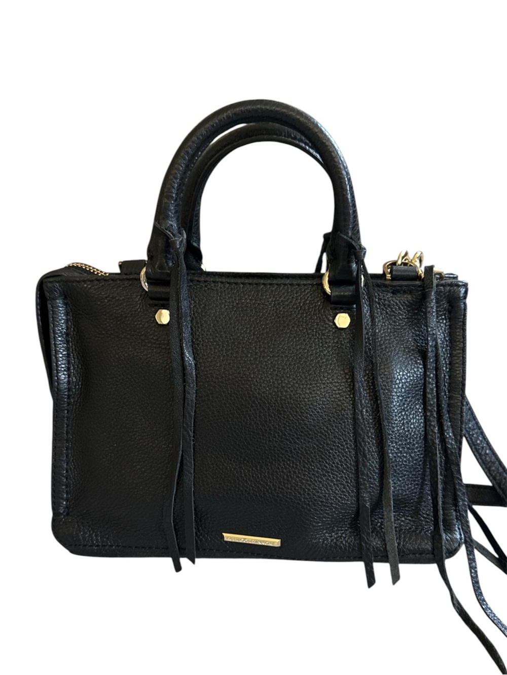 Rebecca Minkoff Mini Regan Satchel Leather Bag with Gold Hardware